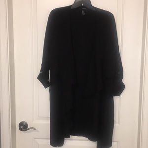 Draped open front cardigan